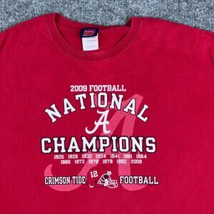 Step Ahead T-Shirt Mens L Red 2009 Alabama Crimson Tide National Champs